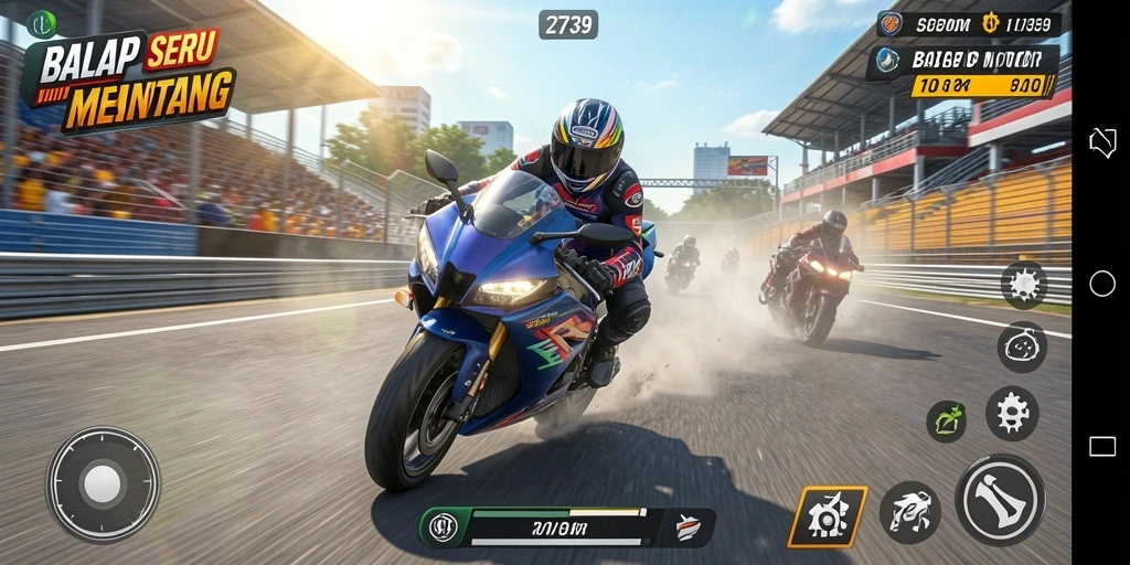 Antarmuka menarik dari game Balap Motor 2739.