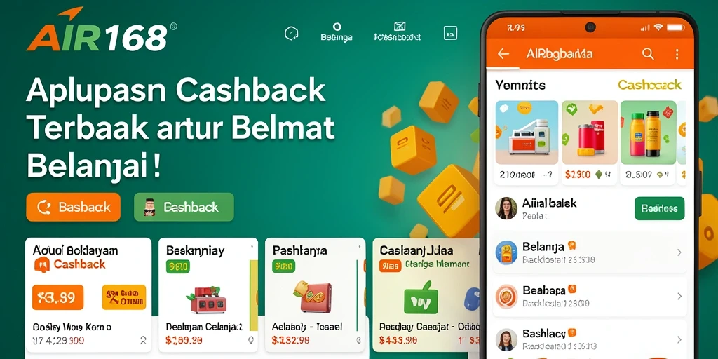Antarmuka AIR168 yang intuitif untuk Cashback dan belanja hemat.