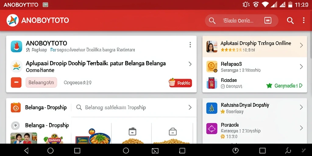 Tampilan antarmuka pengguna ANOBOYTOTO untuk belanja dropship yang efisien.