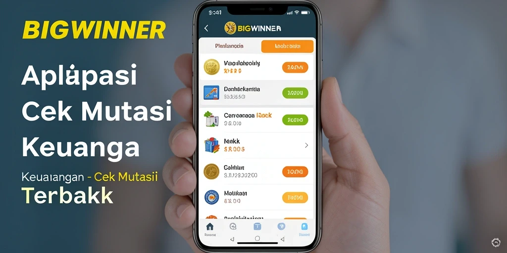 Tampilan antarmuka pengguna aplikasi Cek Mutasi BIGWINNER.