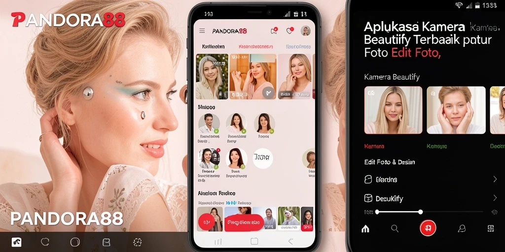 Tampilan antarmuka PANDORA88 dengan fitur Kamera Beautify yang menarik.