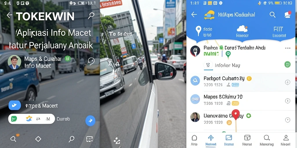 Antarmuka aplikasi TOKEKWIN menampilkan informasi kemacetan secara jelas.