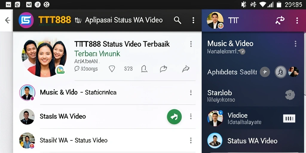 Tampilan antarmuka TTT888 dengan pilihan video Status WA.
