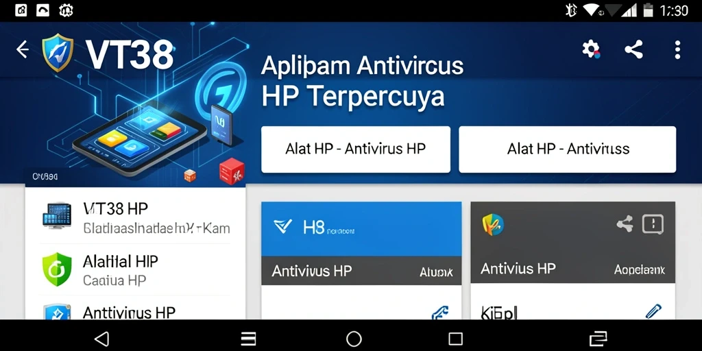 Antarmuka VT38 menunjukkan fungsi antivirus yang lengkap dan mudah diakses.
