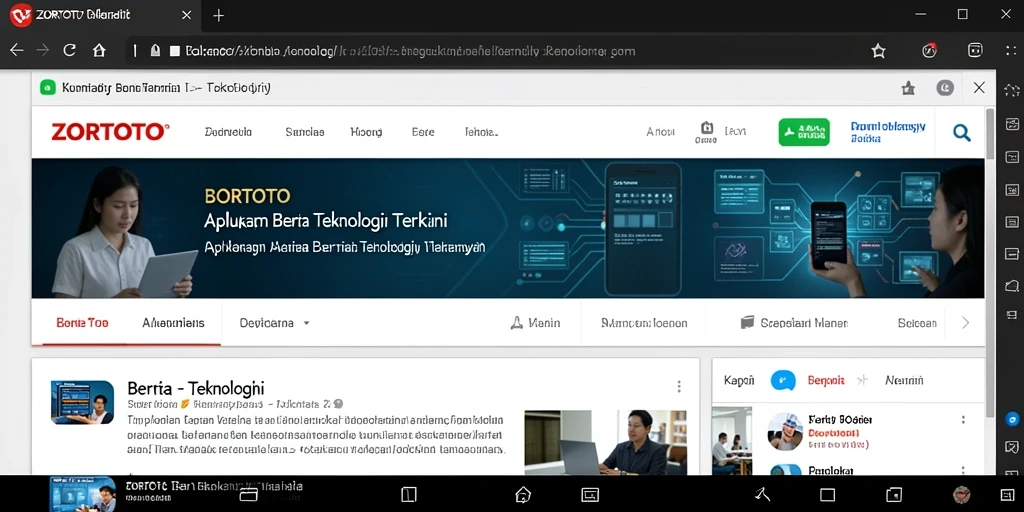 Tampilan antarmuka ZORTOTO yang menarik dengan berita teknologi terbaru.